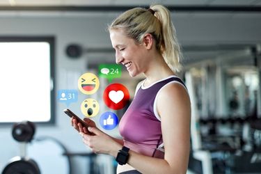 Woman using social media