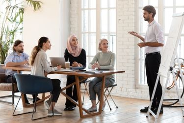 Man training a group of people