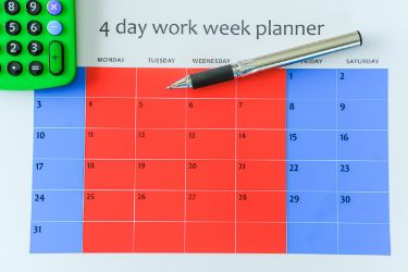 4 day work week calendar planner