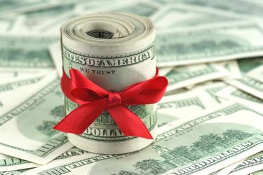 Money wrapped as a gift