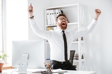 Man celebrating