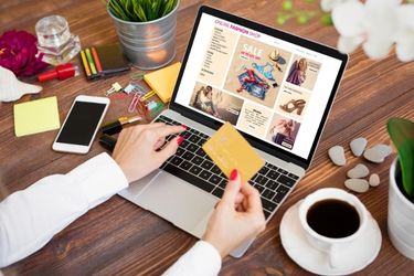 Woman shopping online