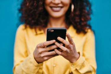 Woman using social media