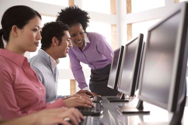 Manager Teaching Employees about Cyber Security