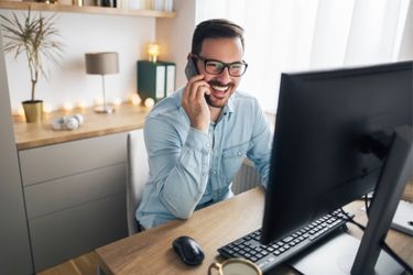 Man talking through the phone