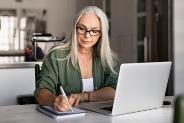 Woman focused on work