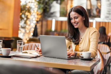 Woman working at a restaurant