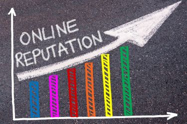 Graphic of online reputation going up