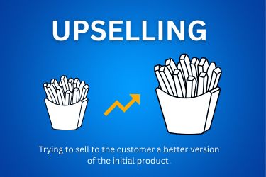 Upselling - Trying to sell to the customer a better version of the initial product.