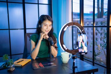 Woman filming original content