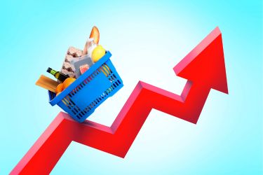 Basket in a graphic going up