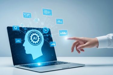 Human trying to reach AI computer