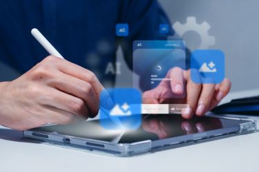 Man using AI to generate images