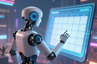 AI Robot managing a calendar