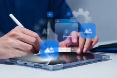 Man using AI to generate images