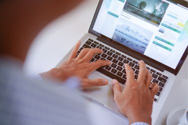 Laptop with a website open