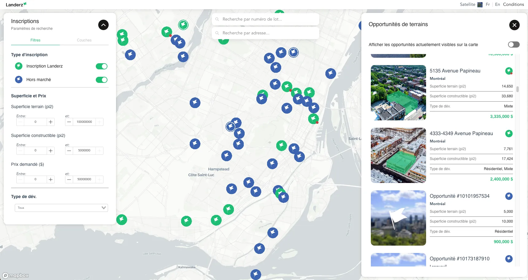 Real Estate Listings for Sale on the Landerz Web App