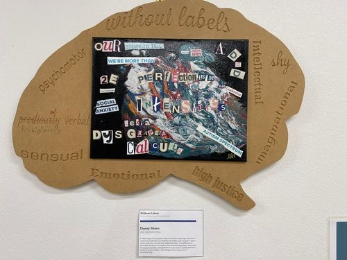 A picture of a piece of artwork on a wall