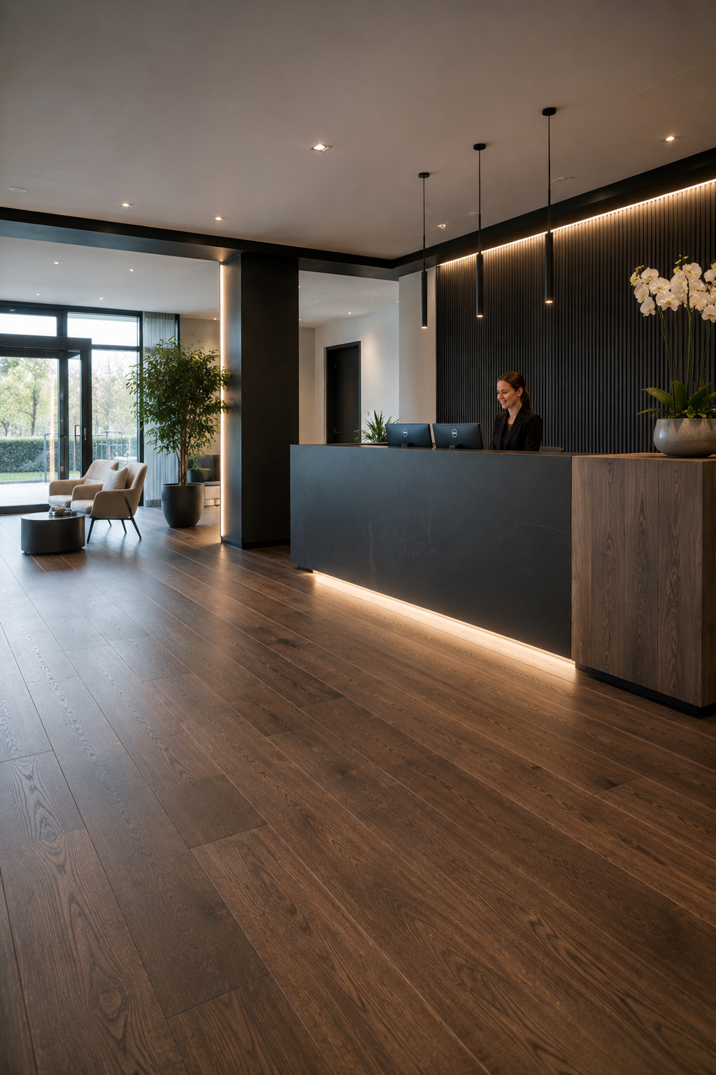 parquet foncé à l'anglaise
