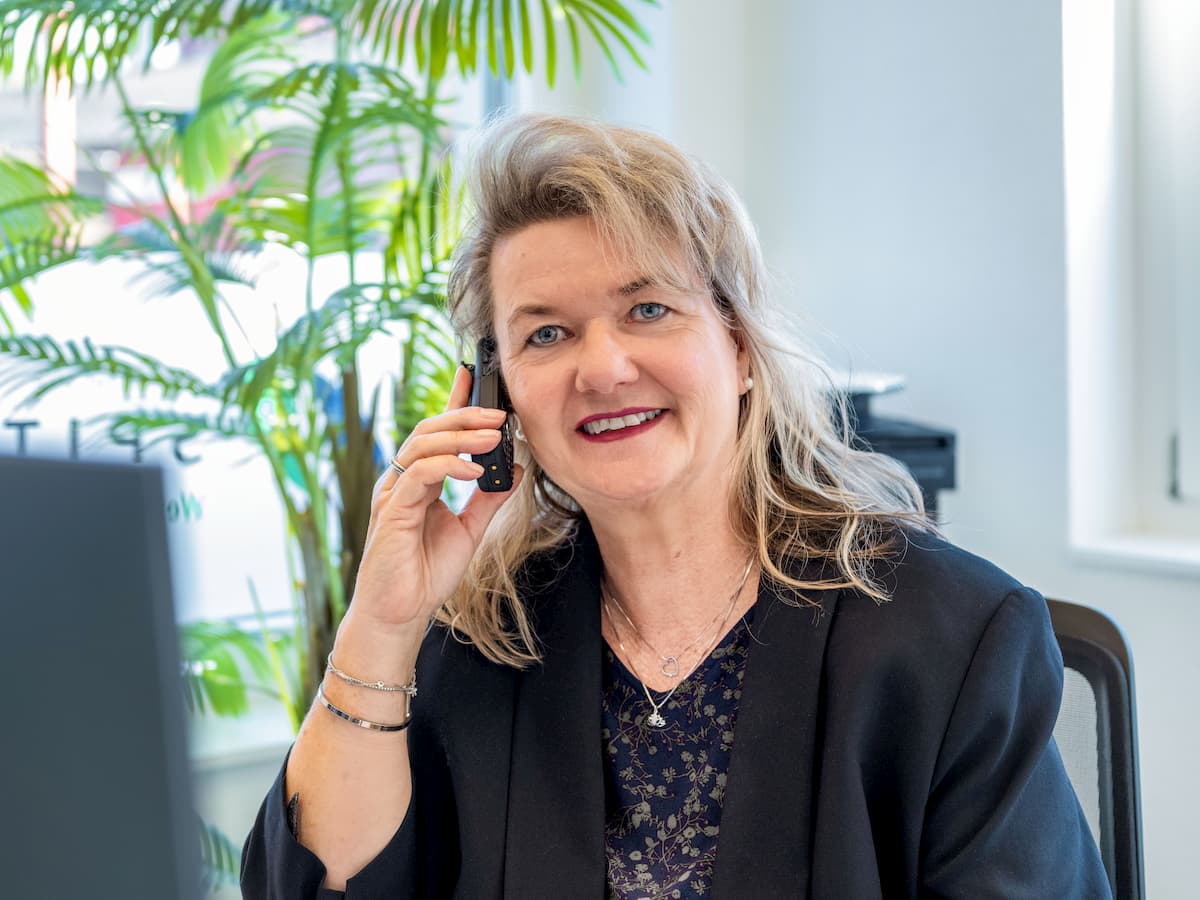 Corinne vom Empfang der Spitex Wettingen-Neuenhof