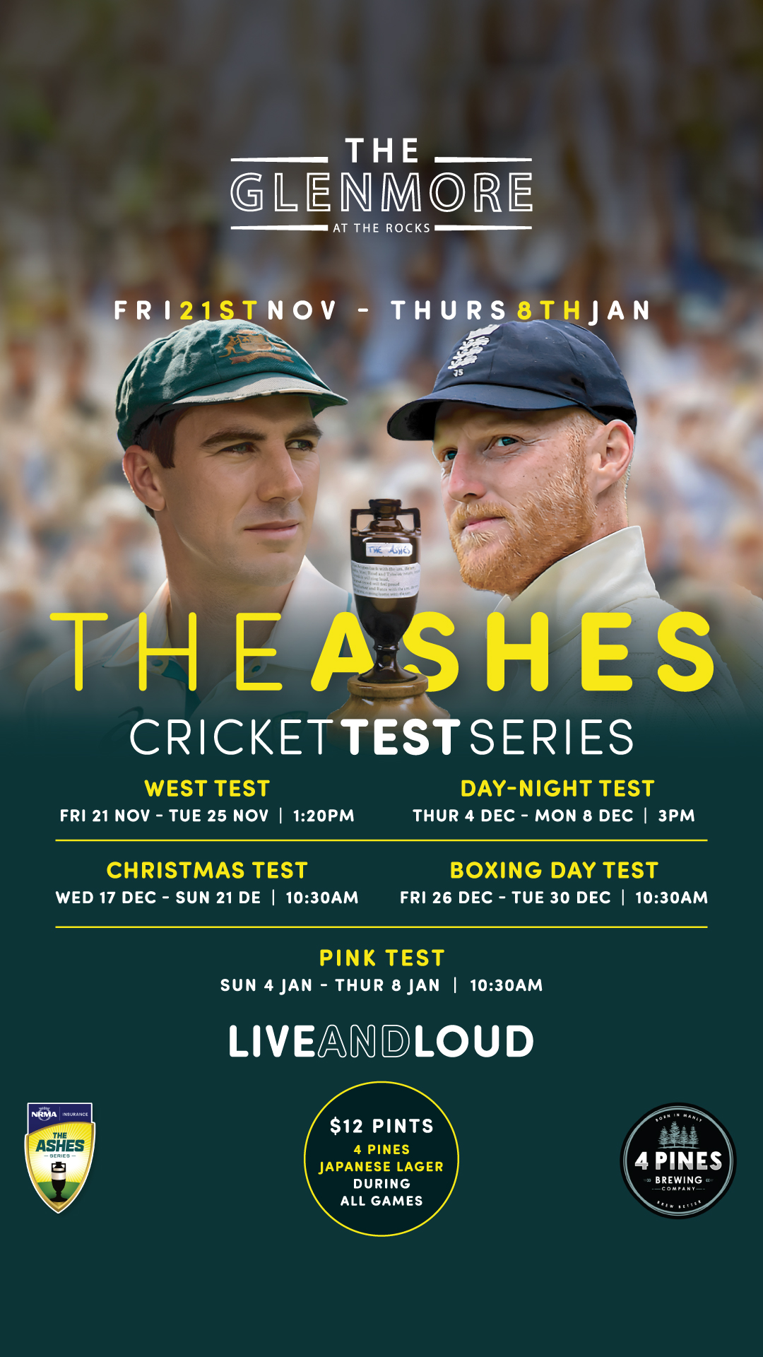 Men's Ashes Cricket Test Series