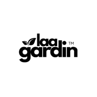 Logo with two leaves above the word 'gardin' and stylized text 'gardin' below with 'TM' symbol.