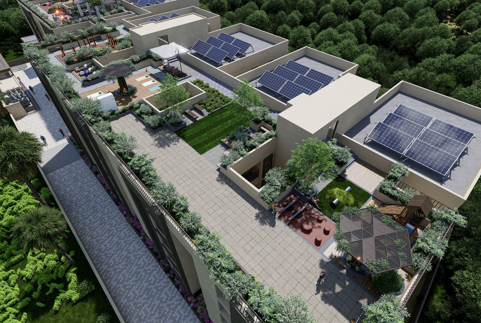 Top view of The Crest Annex residential apartments by Sriyam Buildtech in Pathargadia near Patia, Bhubaneswar