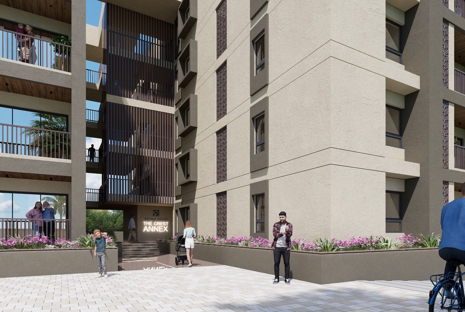 Interior view of The Crest Annex residential apartments by Sriyam Buildtech in Pathargadia near Patia, Bhubaneswar