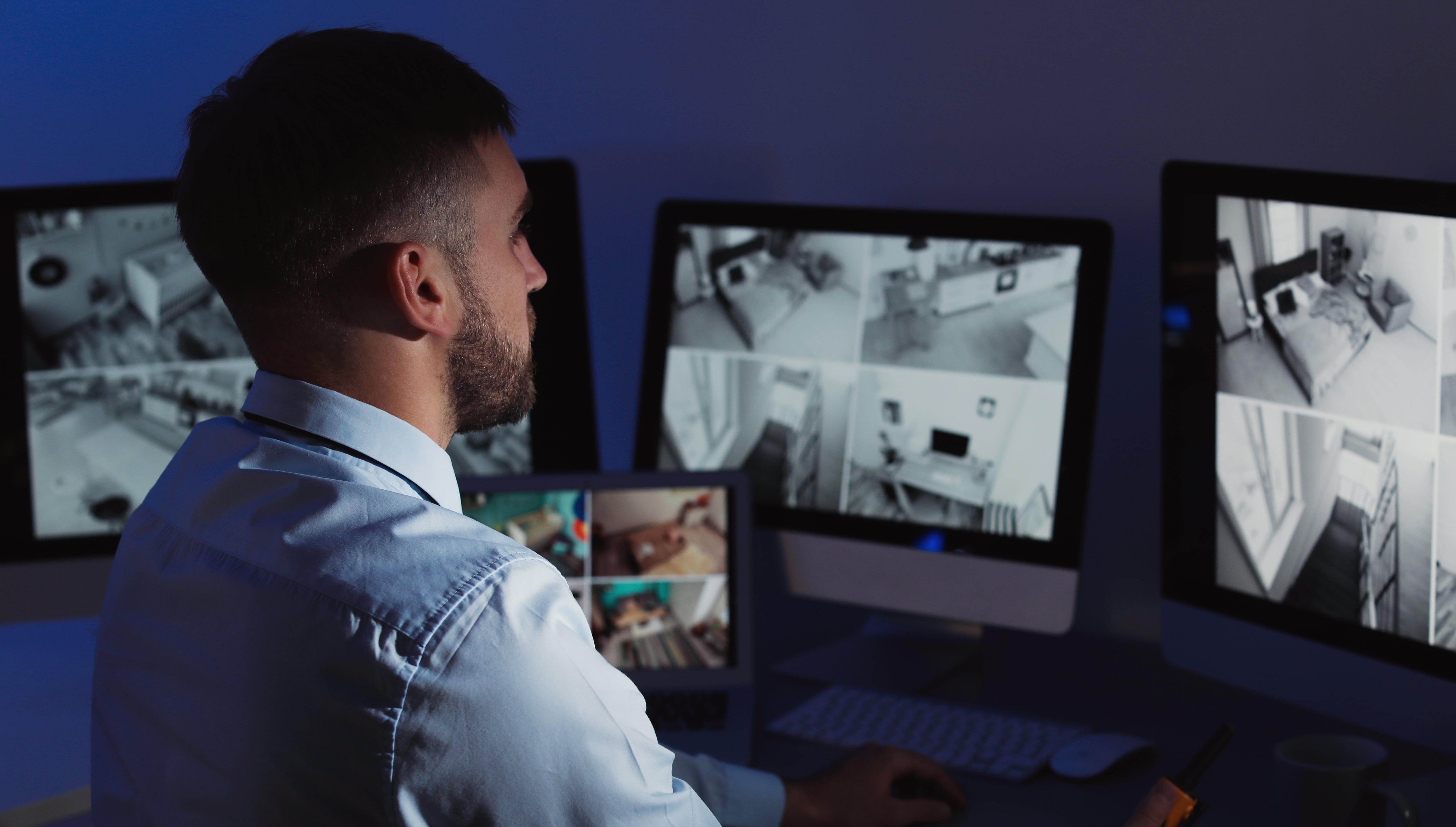 Residential Security Agent monitoring Home Surveillance System