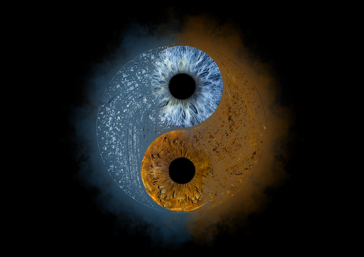 Couple yin yang iris style
