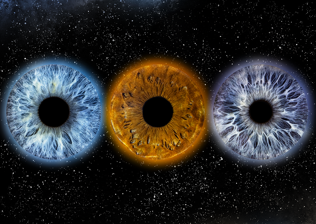 Triple galaxy iris style