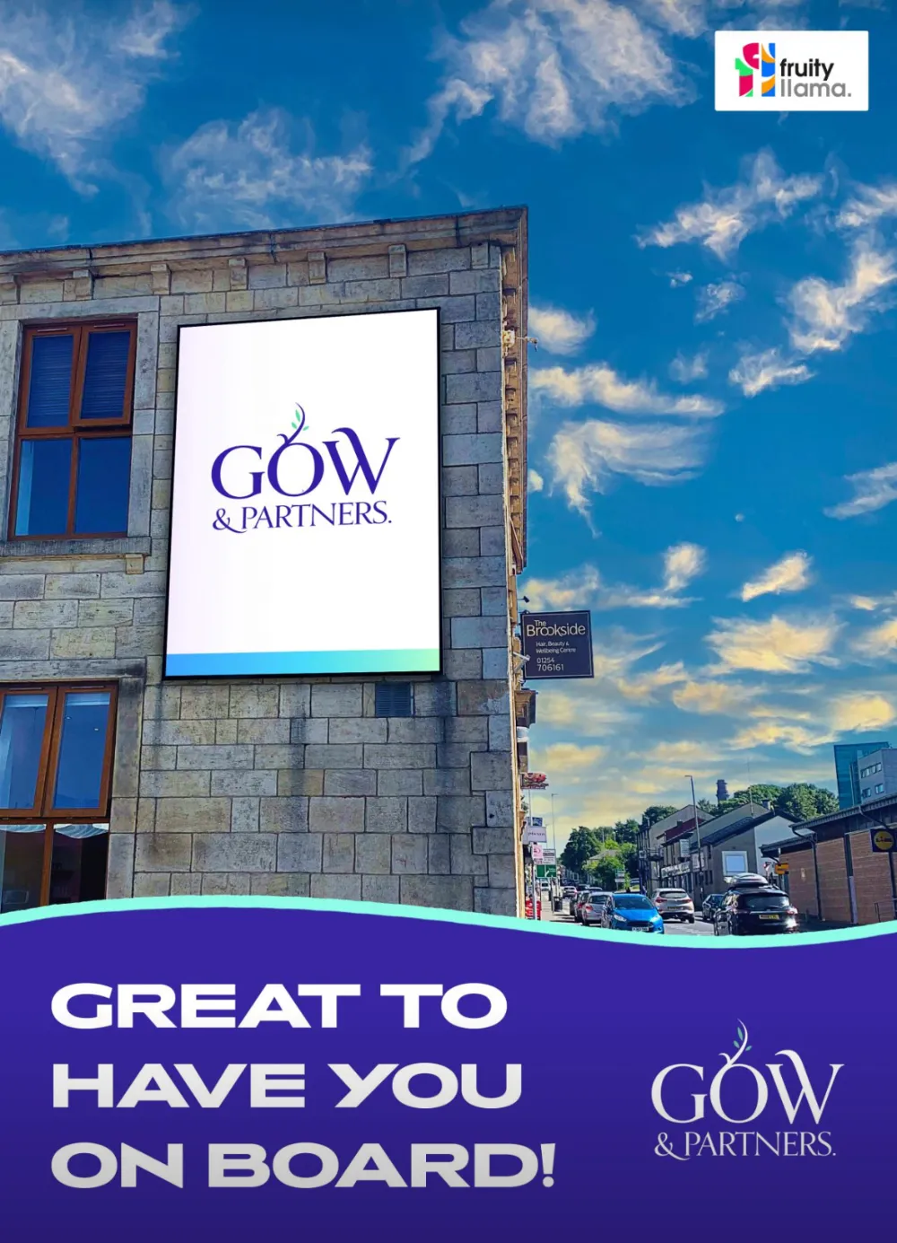 Digitial billboard advertising GOW & Partners