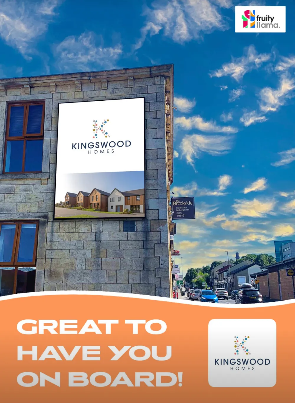 Digitial billboard advertising Kingswood Homes