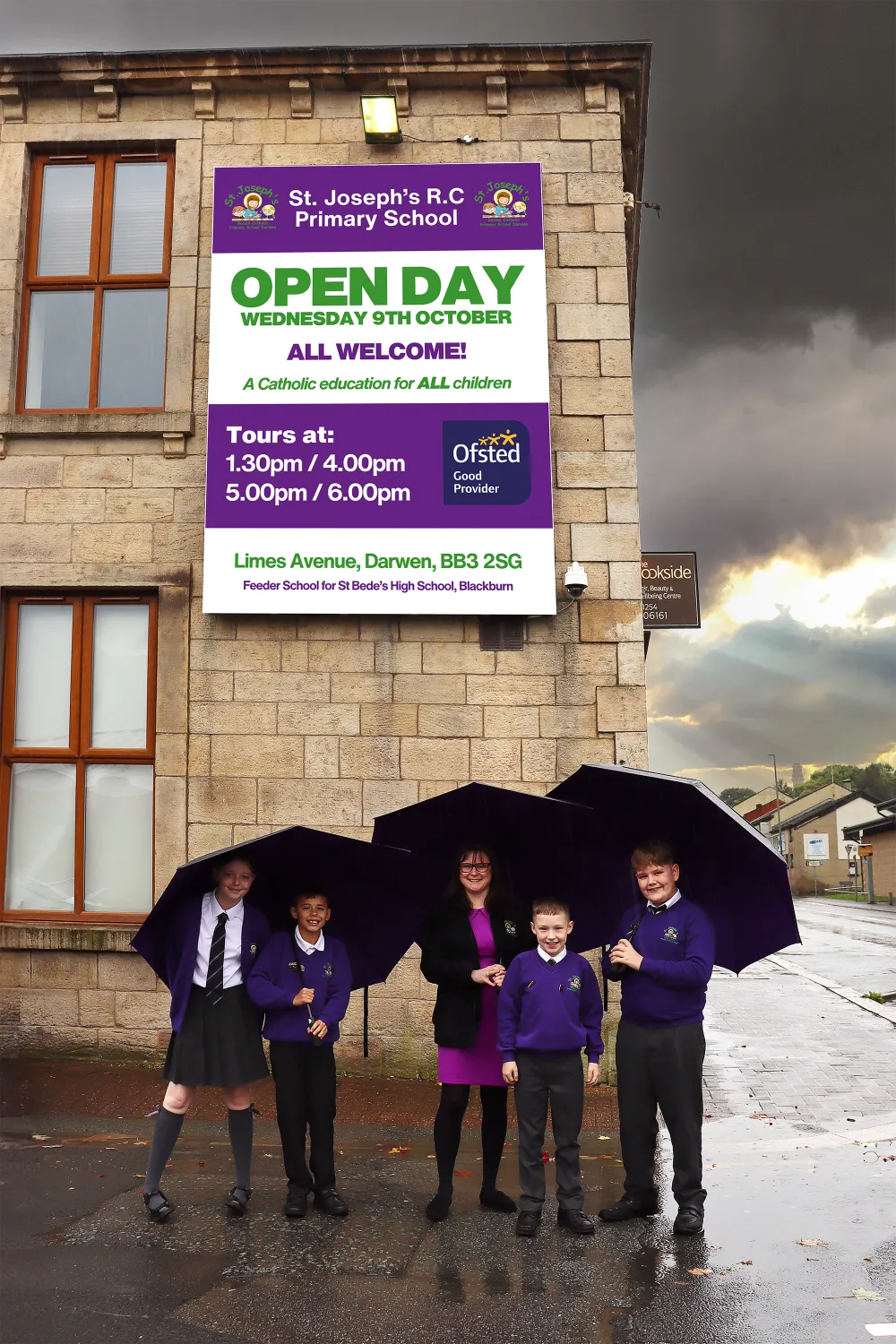 Digitial billboard advertising St Joseph's RC Primary School