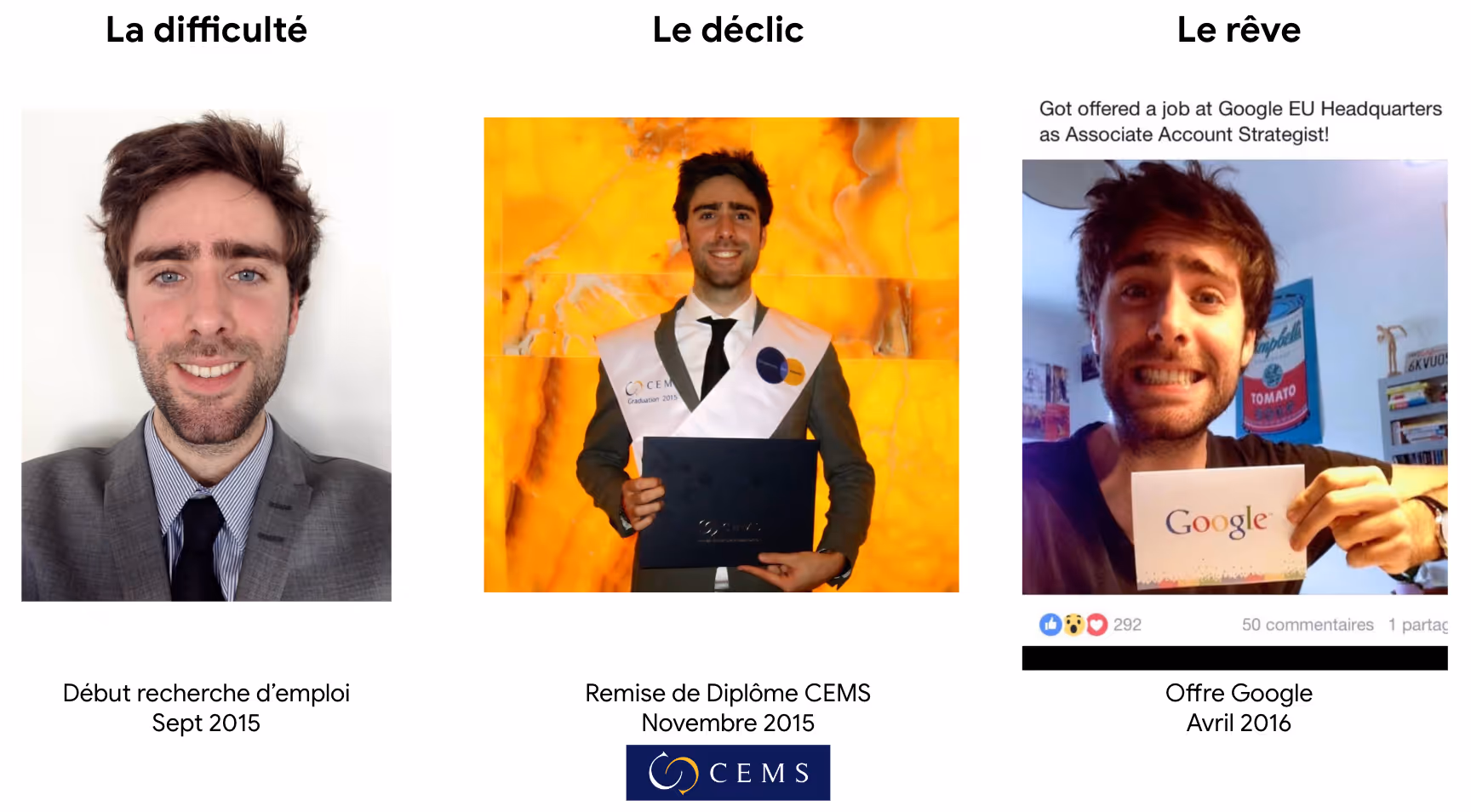 Evolution d'Hugo, difficultés et echecs