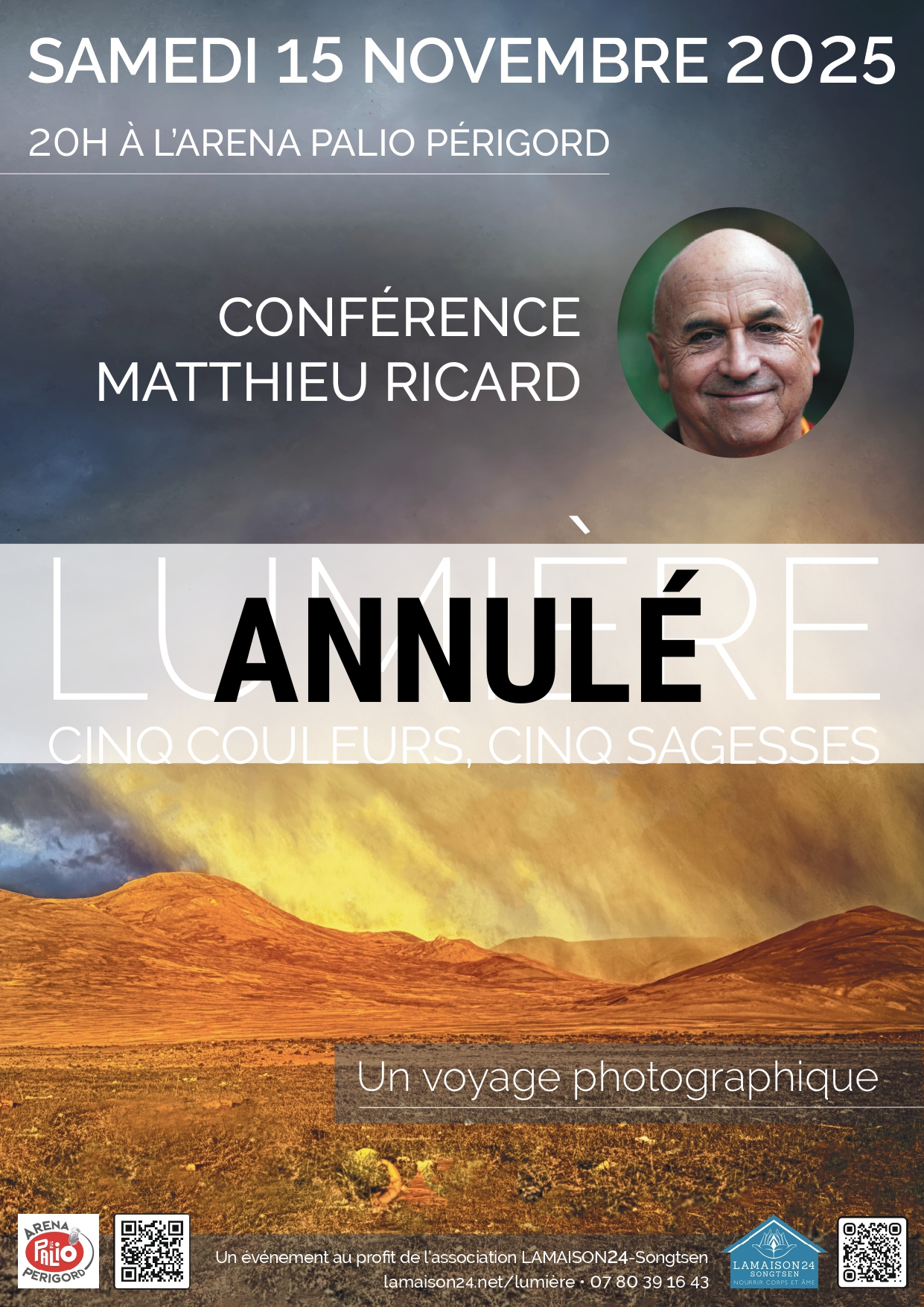 Affiche de la conférence de Matthieu Ricard