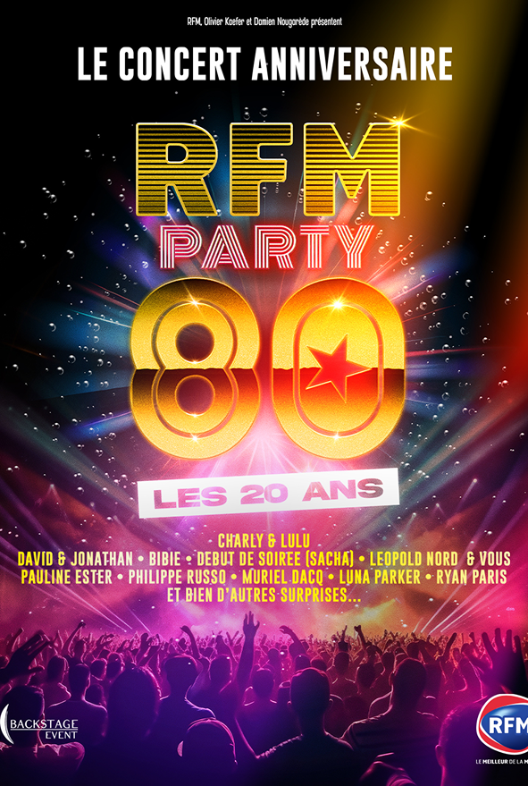 Affiche du spectacle RFM Party 80, à l'Arena le Palio Périgord