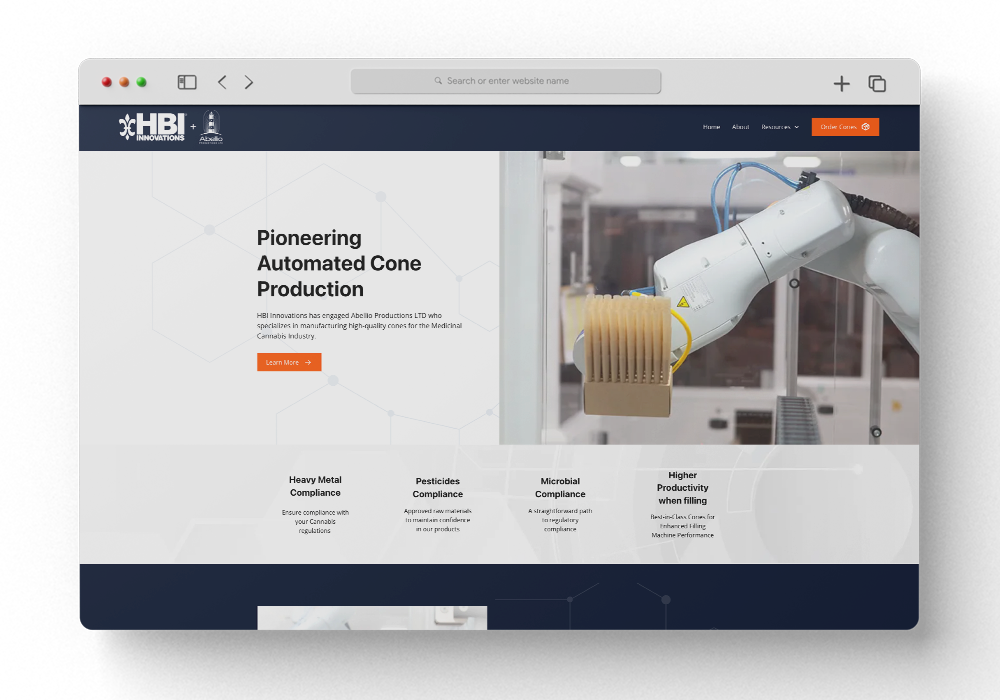 HBI Custom Cones homepage