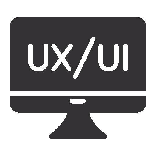 Computer monitor icon displaying text 'UX/UI' representing user experience and user interface design.
