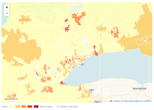 Openroom.ca map for the neighbourhood Where Court Orders Are Filed