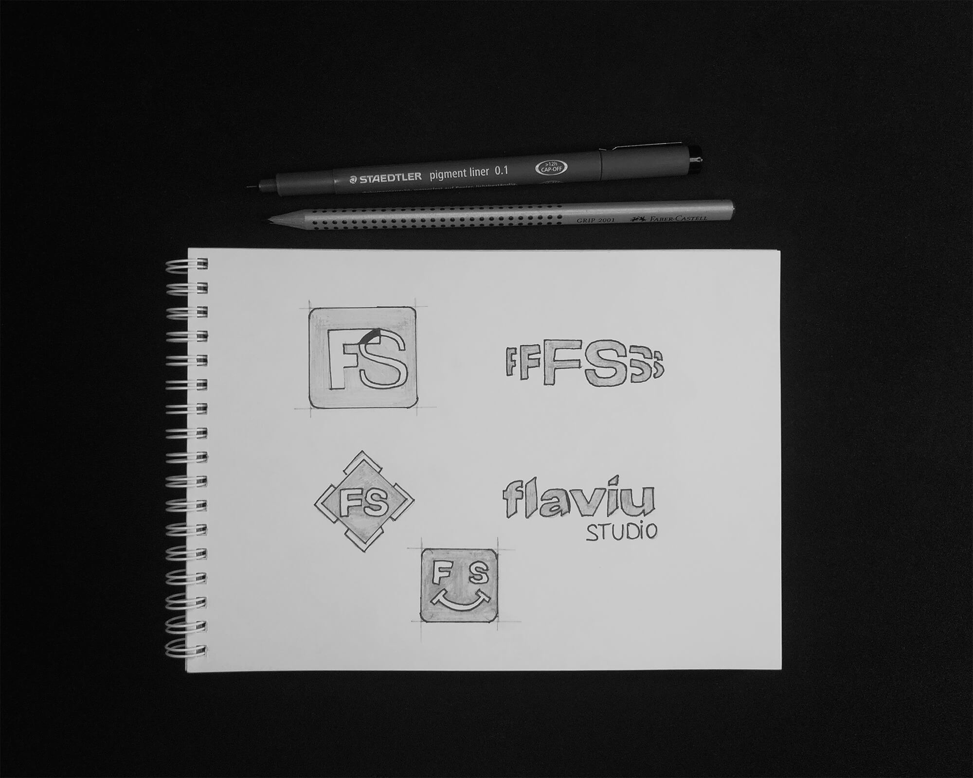 Flaviu Studio - Schițe logo