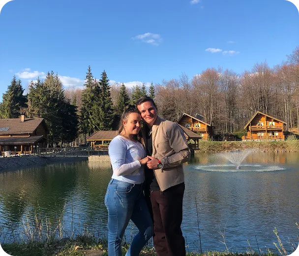 David și soția lui Anetta la un lac