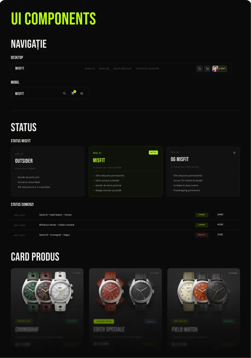 Design System Misfit - componente UI