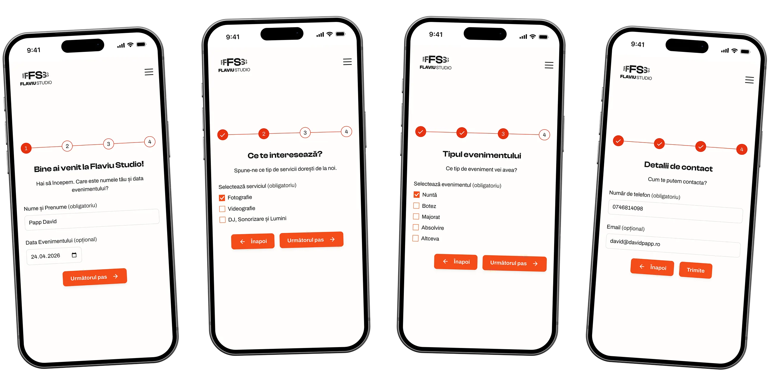 Formular multi-step - Flaviu Studio