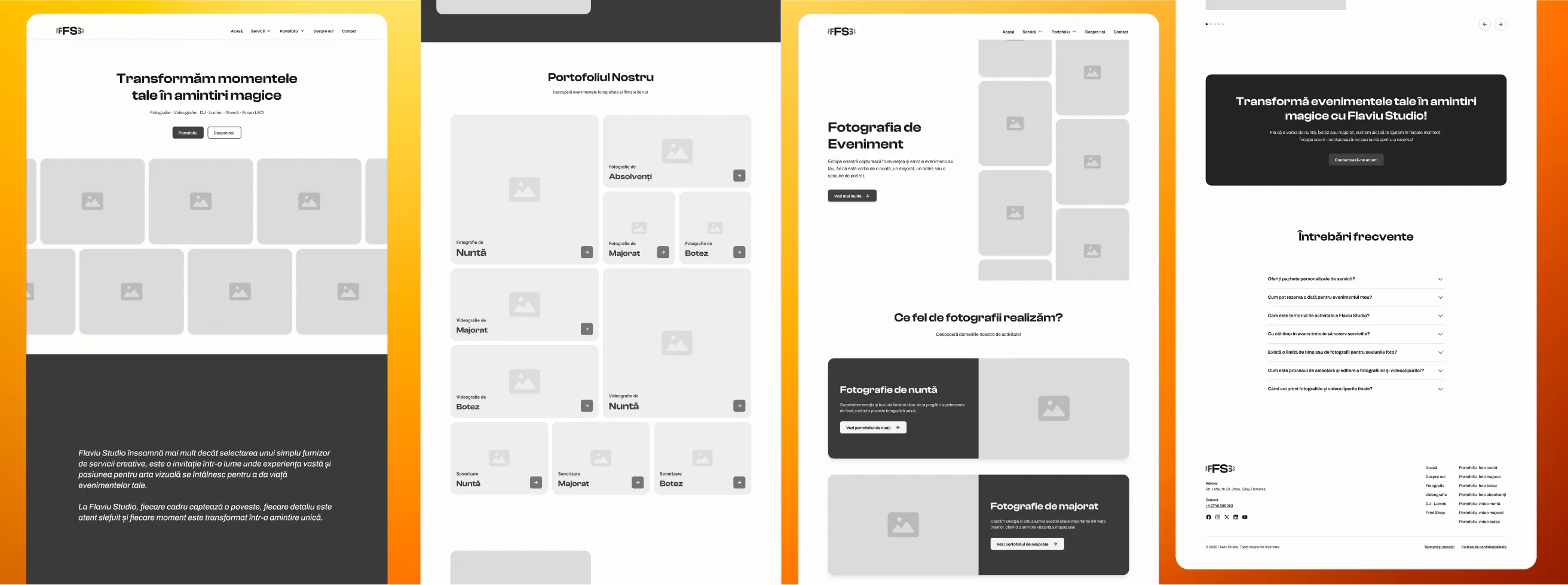 Wireframes - Flaviu Studio