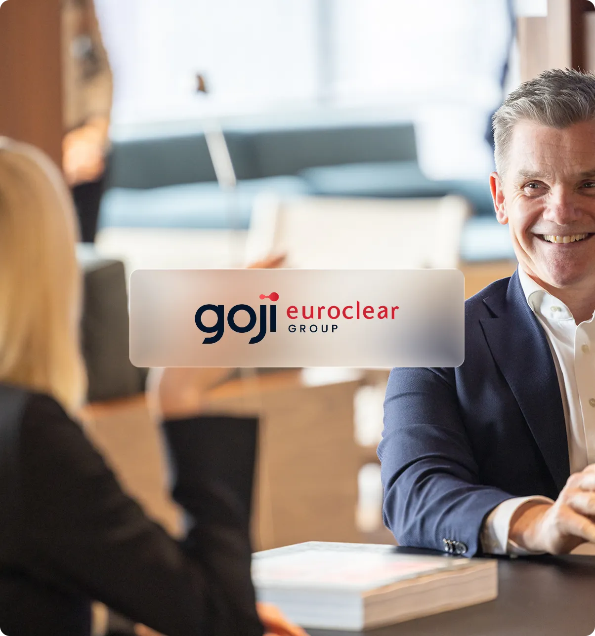 Goji logo on a background photo