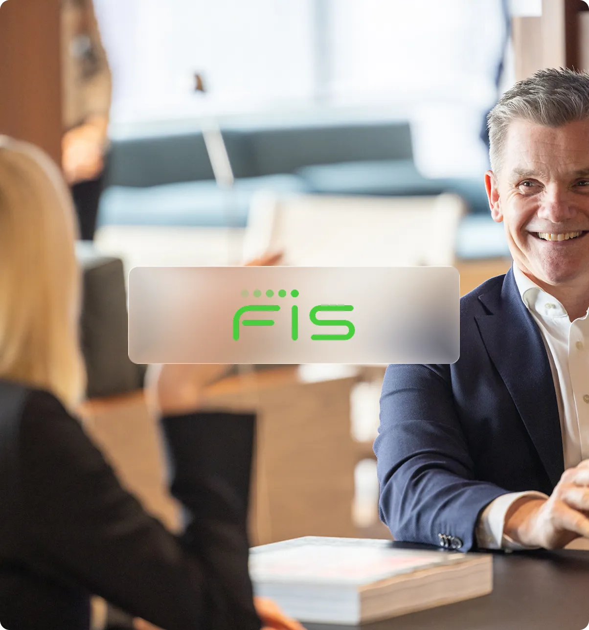 FIS logo on a background photo
