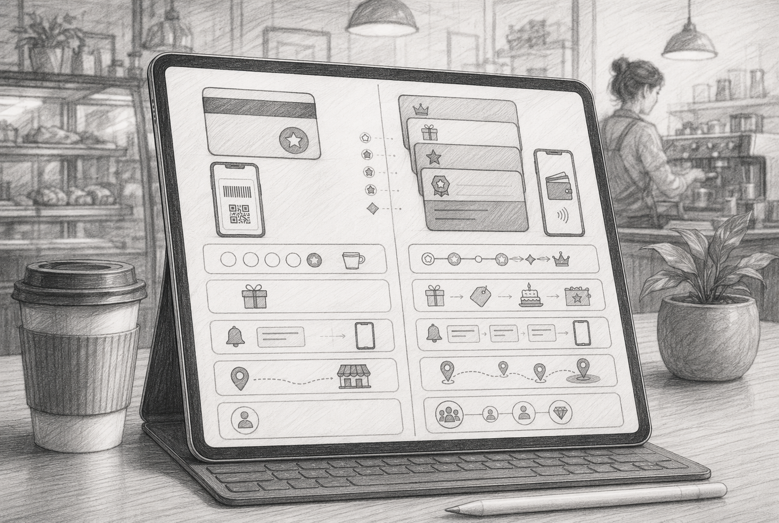 Comparison of loyalty feature dashboards in a modern workspace