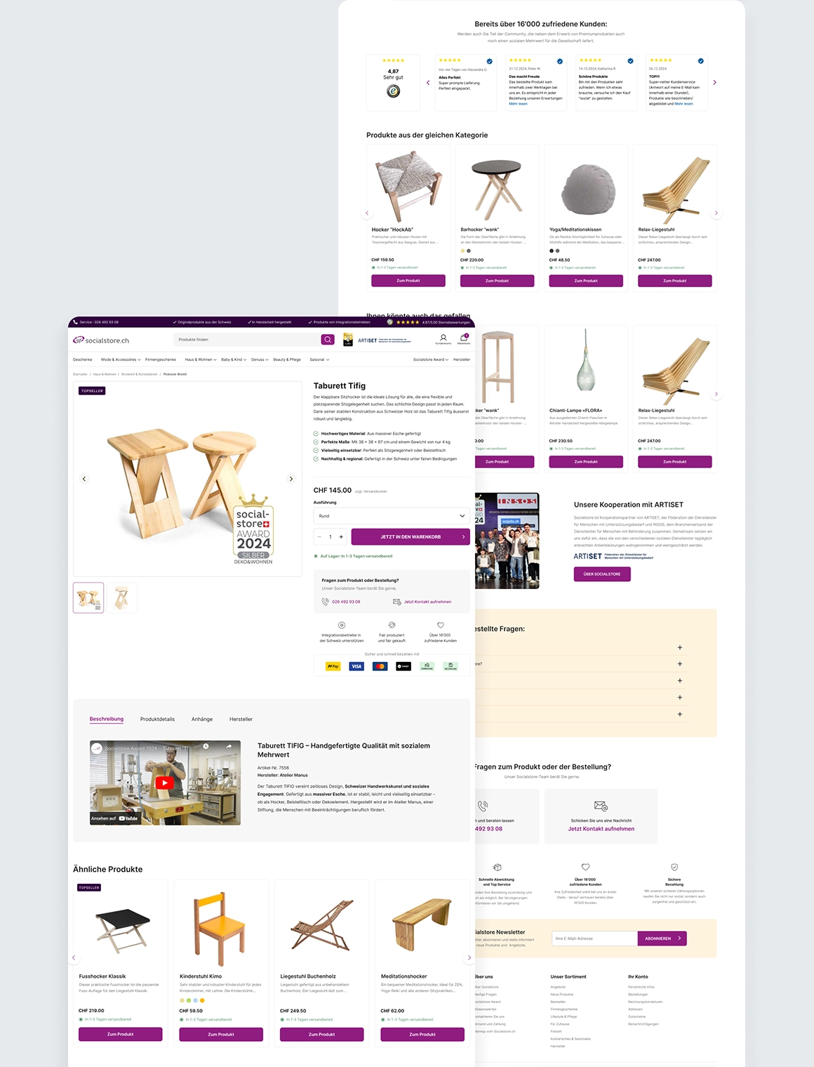 Onlineshop Relaunch von socialstore.ch