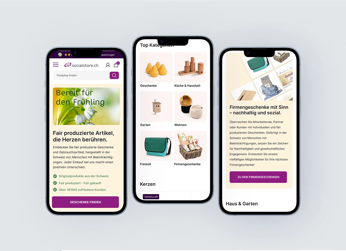 Onlineshop Relaunch von socialstore.ch